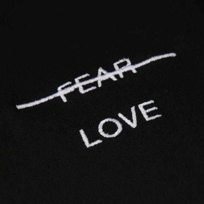 LOVE OVER FEAR EMBROIDERED SHORT SLEEVE TEE